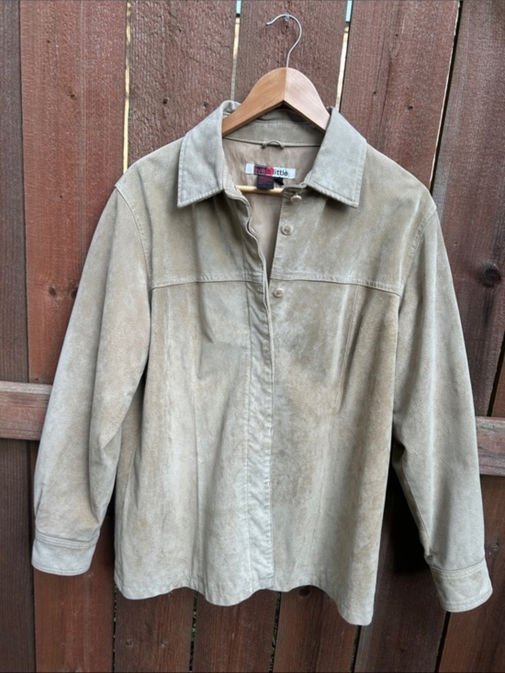 Vintage Live A Little Leather Button Down Jacket Top Size Large